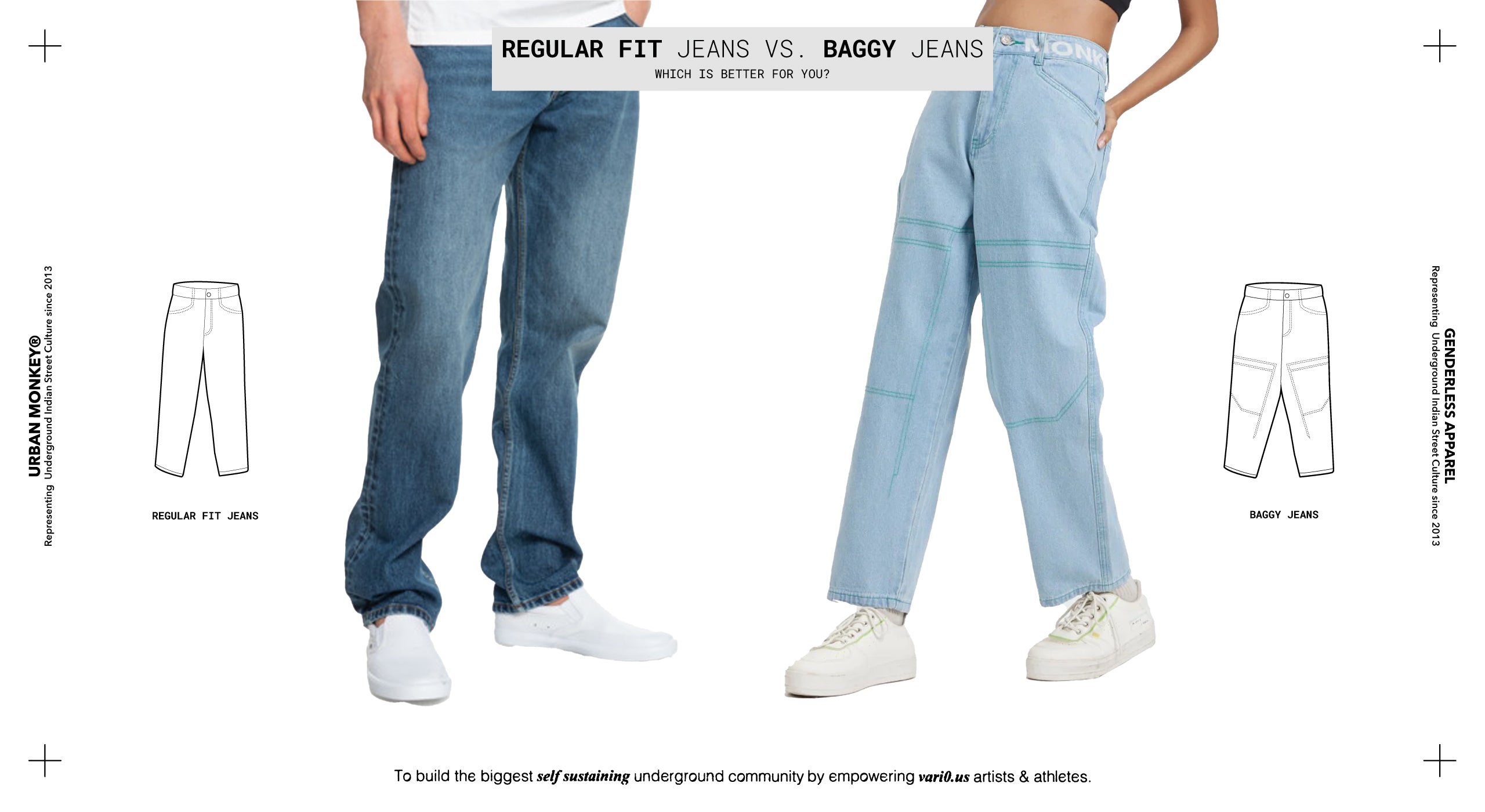 Regular Fit Jeans vs. Baggy Jeans : Which is Better for You? – Urban Monkey®