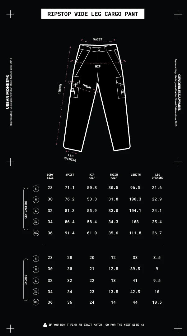 Hoodie size chart