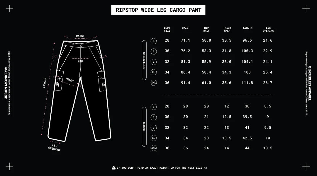 Hoodie size chart