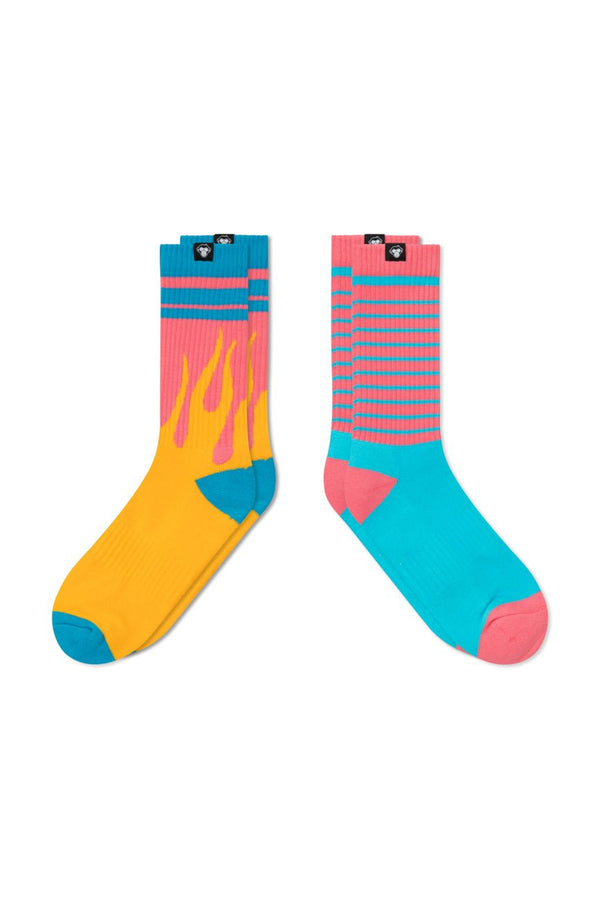 2 Pairs // Blaze + Striker socks - Urban Monkey® - UMSK002FL_BLPK_S