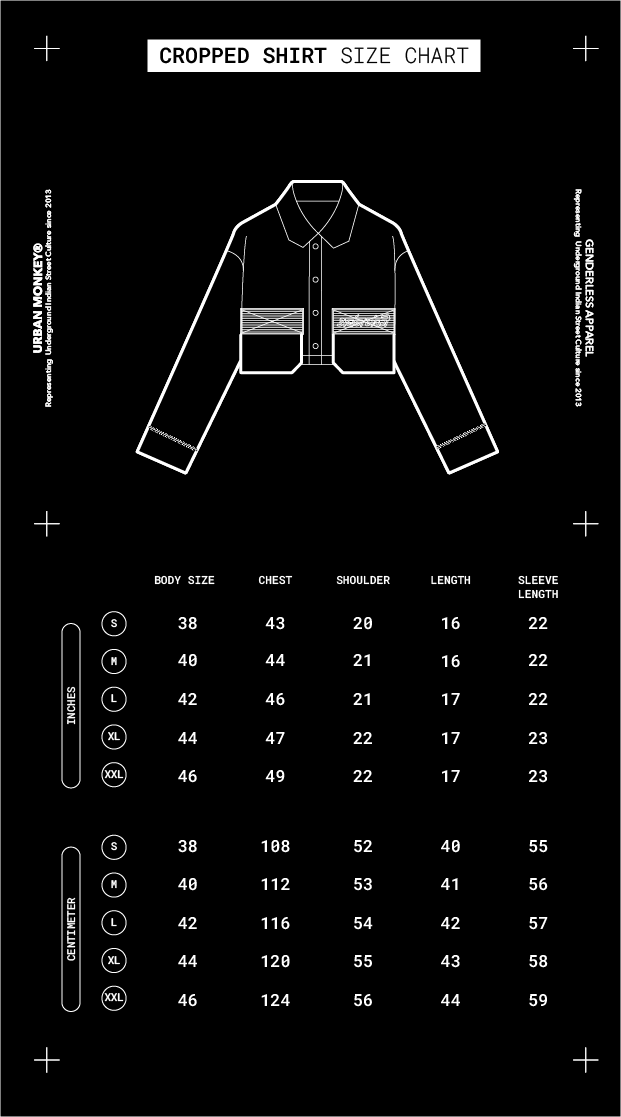 Hoodie size chart