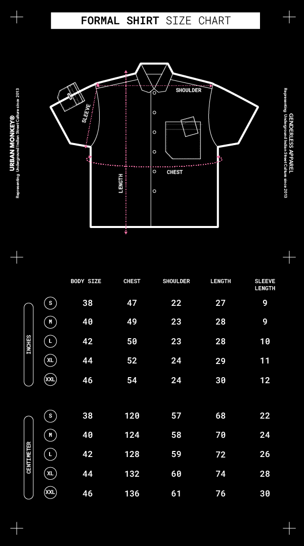 Hoodie size chart