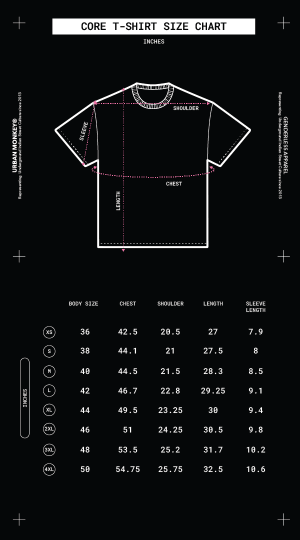 Hoodie size chart