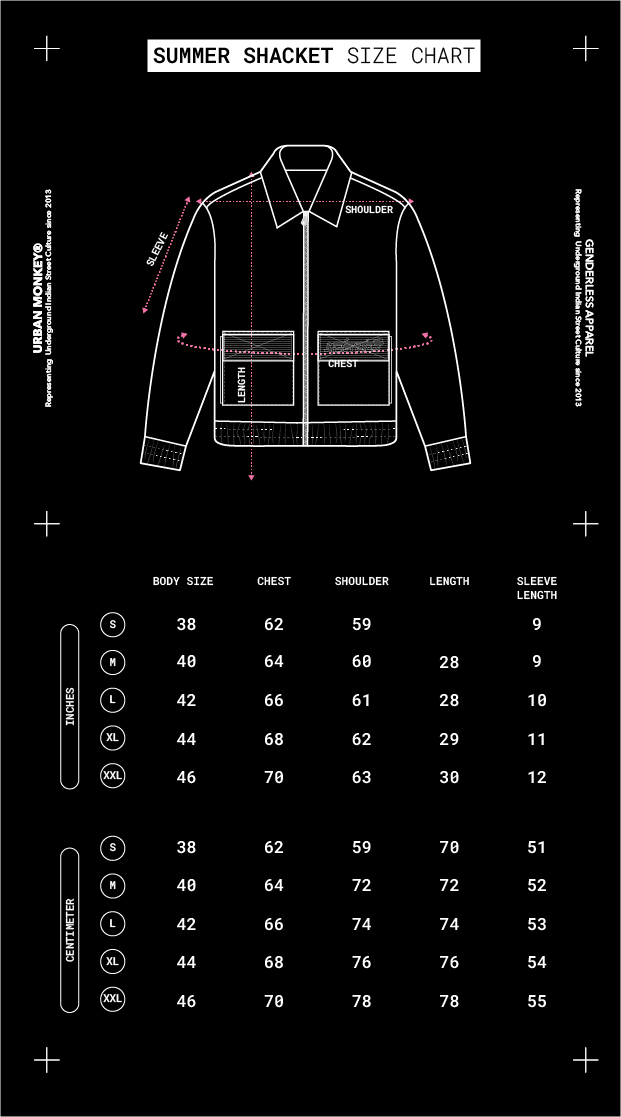 Hoodie size chart