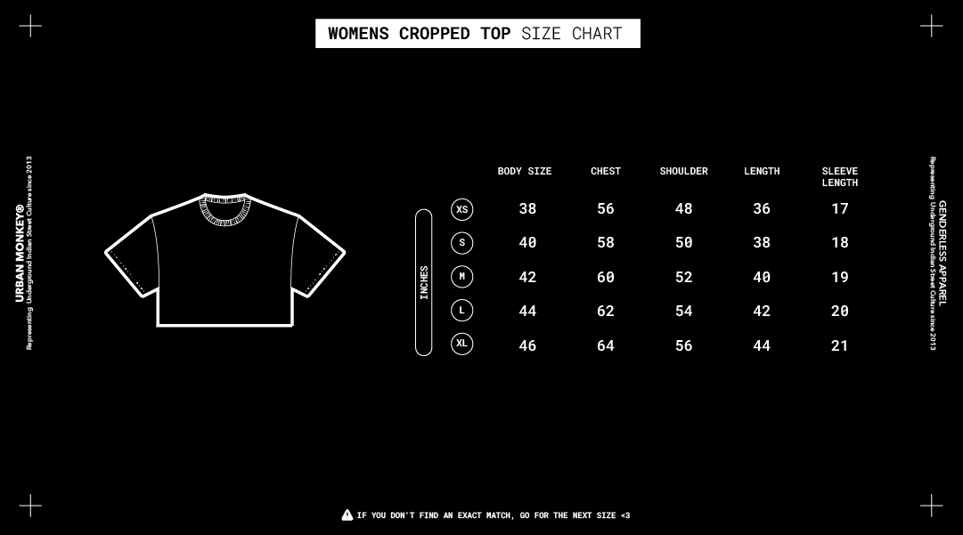 Hoodie size chart