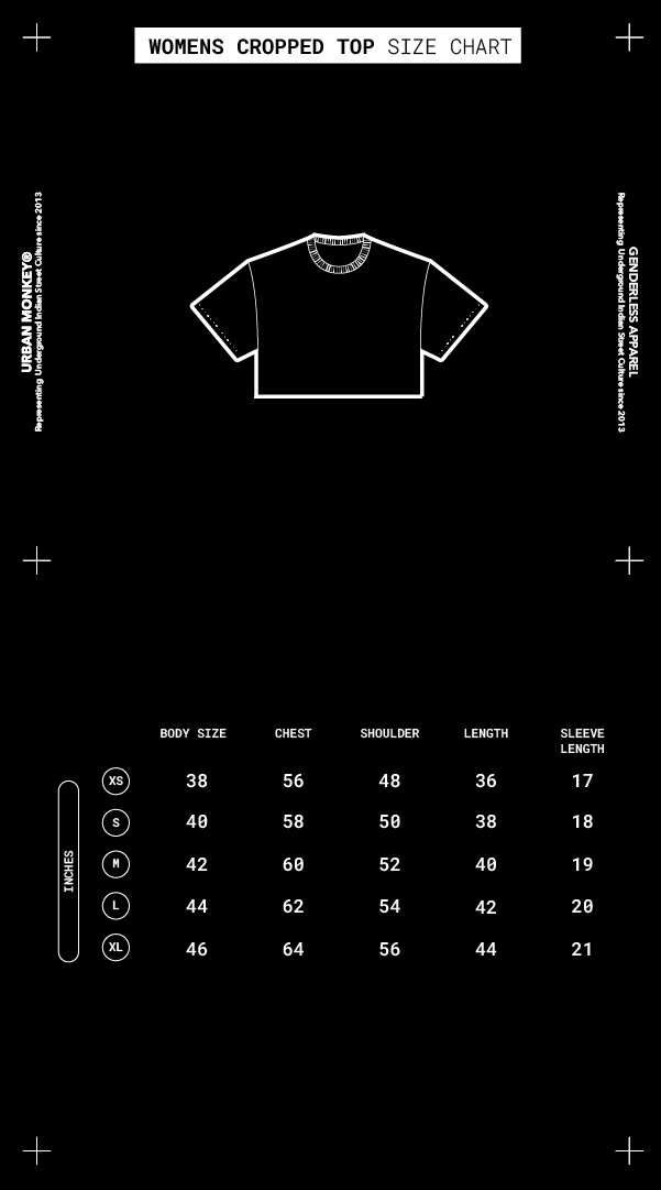 Hoodie size chart