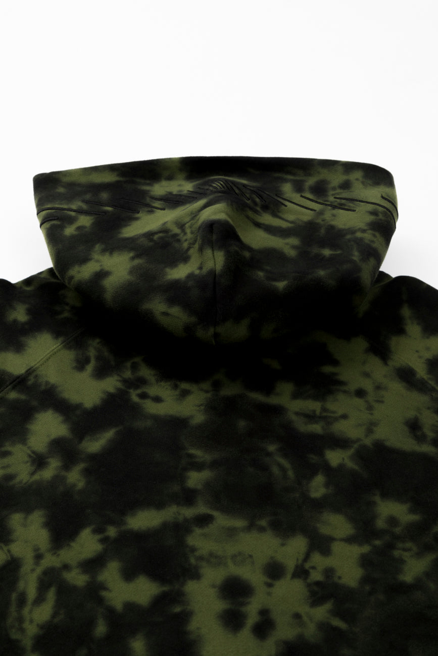 Green and black 2025 tie dye hoodie