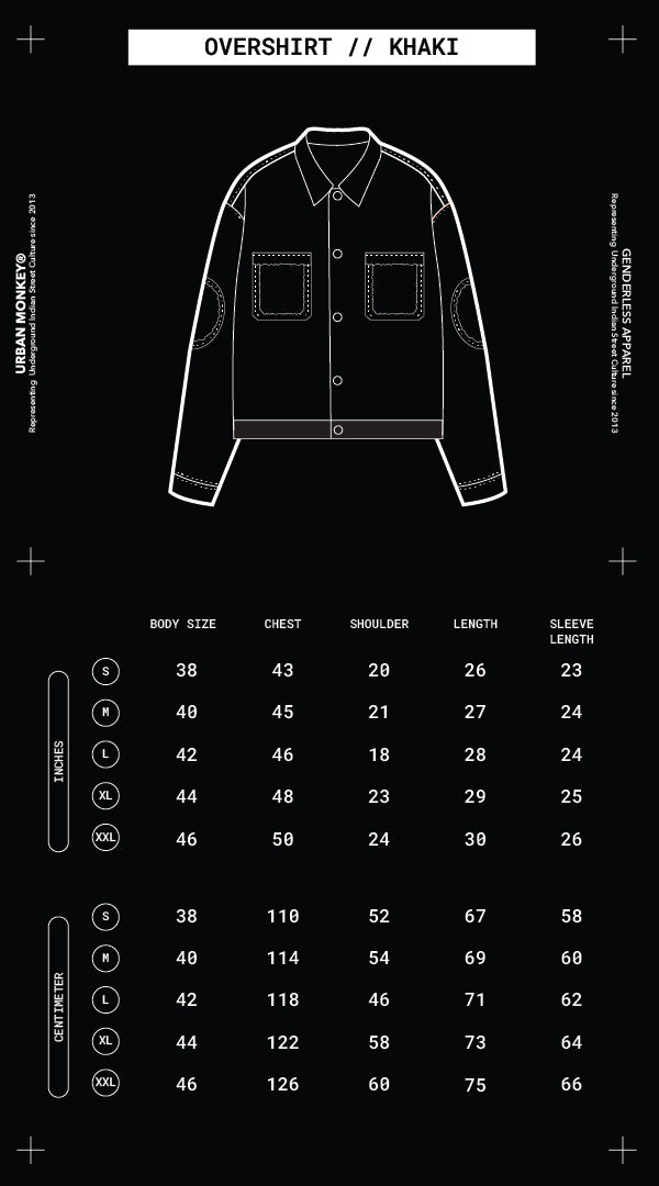 Hoodie size chart