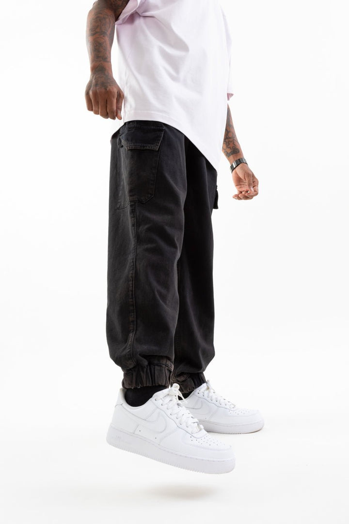 Low Key Royalty //  Denim Cargo Joggers