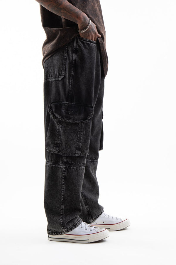 Machine Denim Cargo Pants_Royal Enfield x Urban Monkey - Urban Monkey® - UM24A_RE_DE1_XS