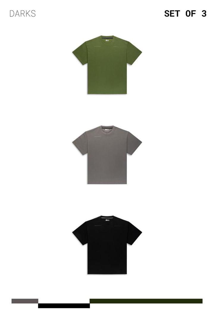 Pack of 3 t-shirts // darks - Urban Monkey® - P_S022_23_25_XS