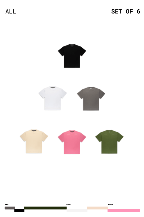 Pack of 6 Core T-shirts - Urban Monkey® - Pack_of_6_core_XS