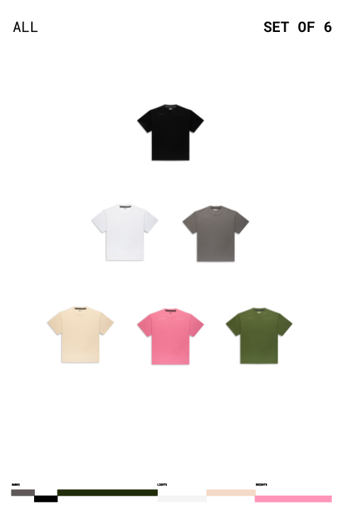 Pack of 6 oversized tshirt