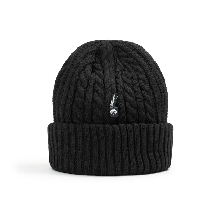 Recycled Fisherman Beanie // Black - Urban Monkey® - 24BR042_BLK