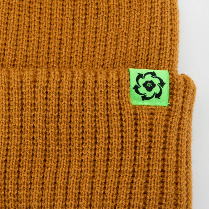 Recycled Knit Cuff Beanie // Mustard Yellow - Urban Monkey® - 24BR003_YLW