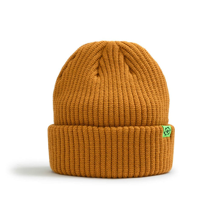 Recycled Knit Cuff Beanie // Mustard Yellow - Urban Monkey® - 24BR003_YLW