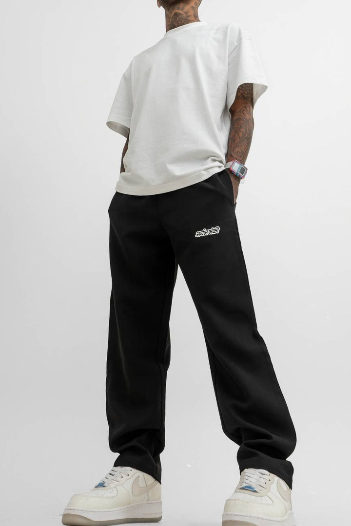 Relaxed Straight-Cut Track Pants // Black