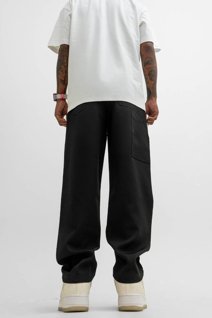 Relaxed Straight-Cut Track Pants // Black