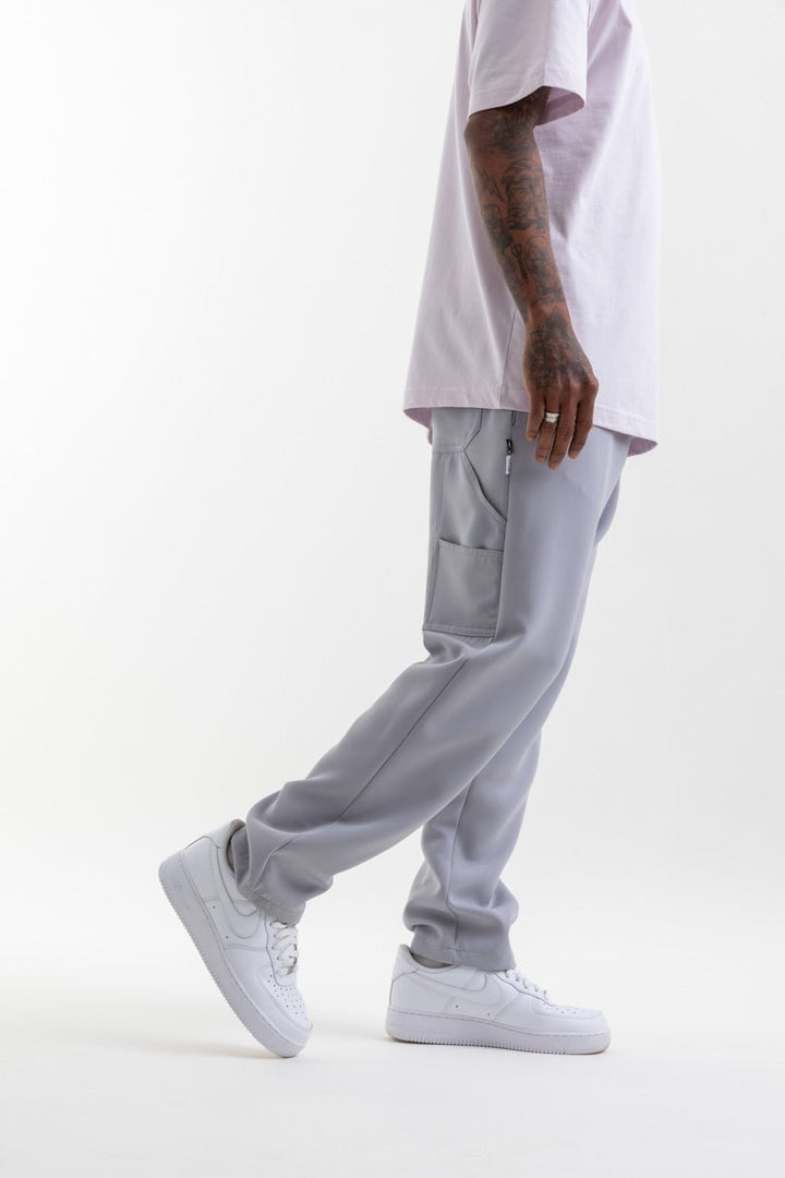 Relaxed Straight-Cut Track Pants // Grey