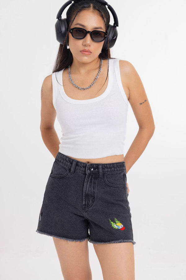 The Bird // Womens Denim Shorts - Urban Monkey® - UM24A_DE_003_XS