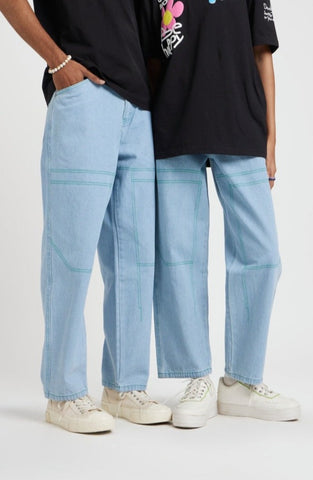 Lucky Brand, Jeans, Vintage Baggy Light Blue Flowers Y2k Pants